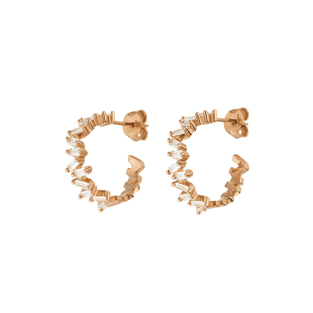 Creole ICE CUBE, Zirkonia, 18 K Rosegold vergoldet Bild 3