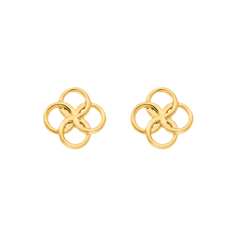 Ohrstecker Clover Charm, 18 K Gelbgold vergoldet Bild 2