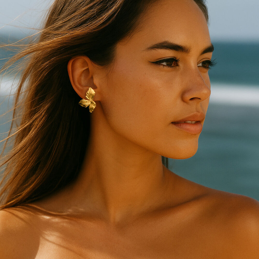 Ohrstecker ALOHA, 18 K Gelbgold vergoldet Bild 2