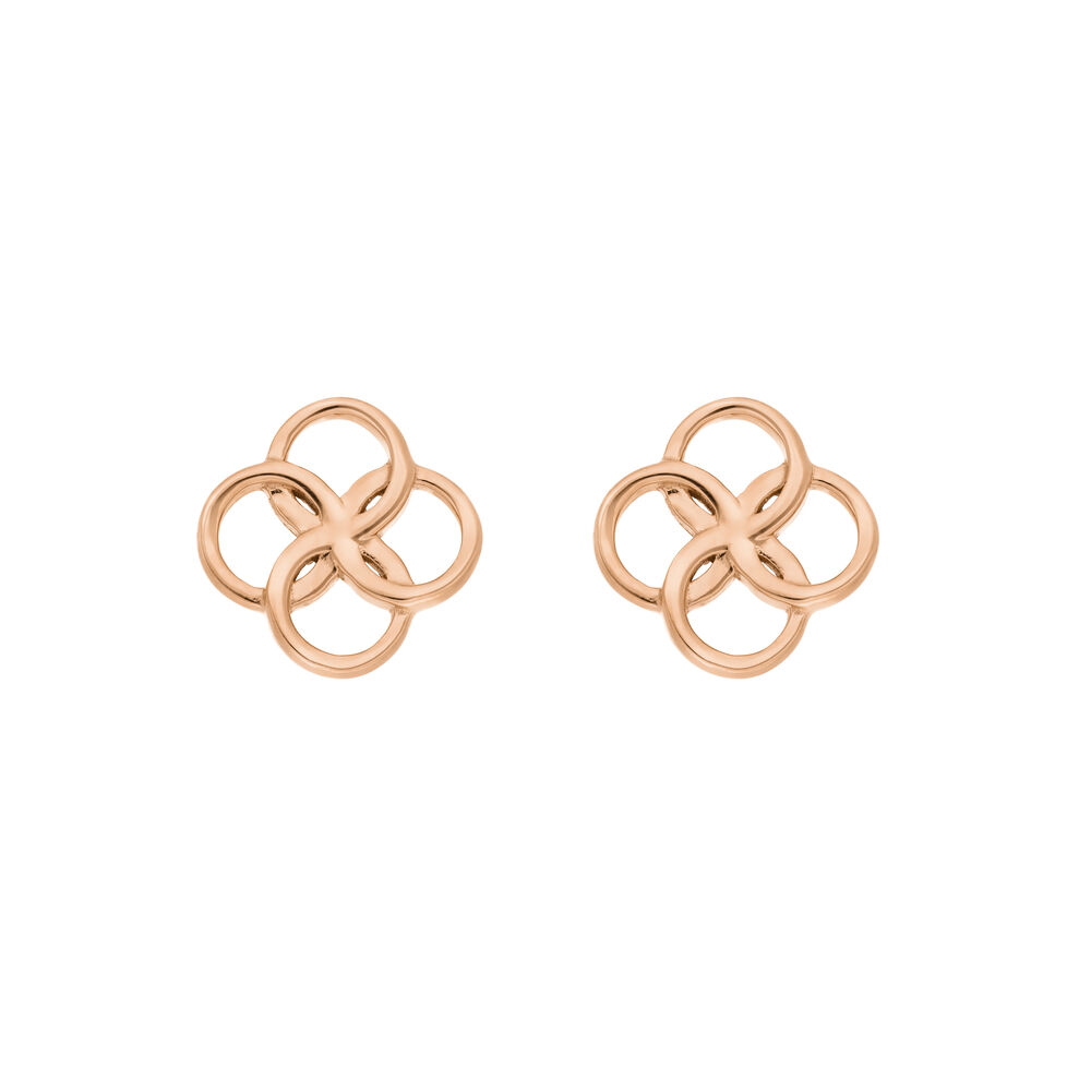 Ohrstecker Clover Charm, 18 K Rosegold vergoldet Bild 2