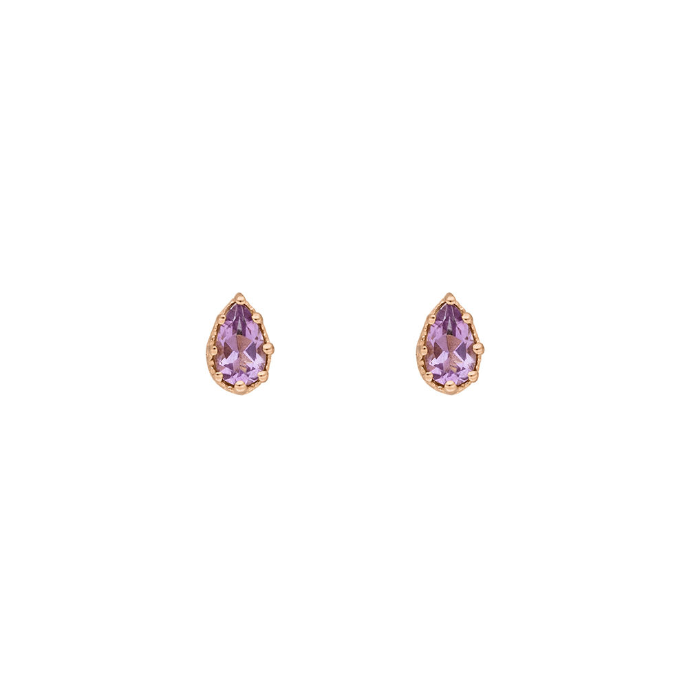 Ohrstecker Drop, Amethyst, 18 K Gelbgold vergoldet Bild 2