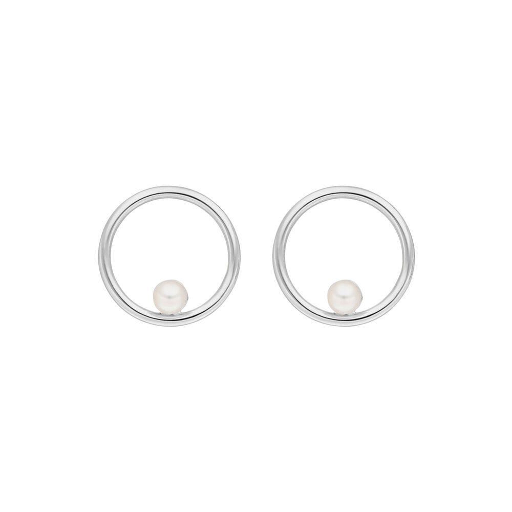 Ohrstecker Circle mit Perle, 925 Sterlingsilber Bild 2