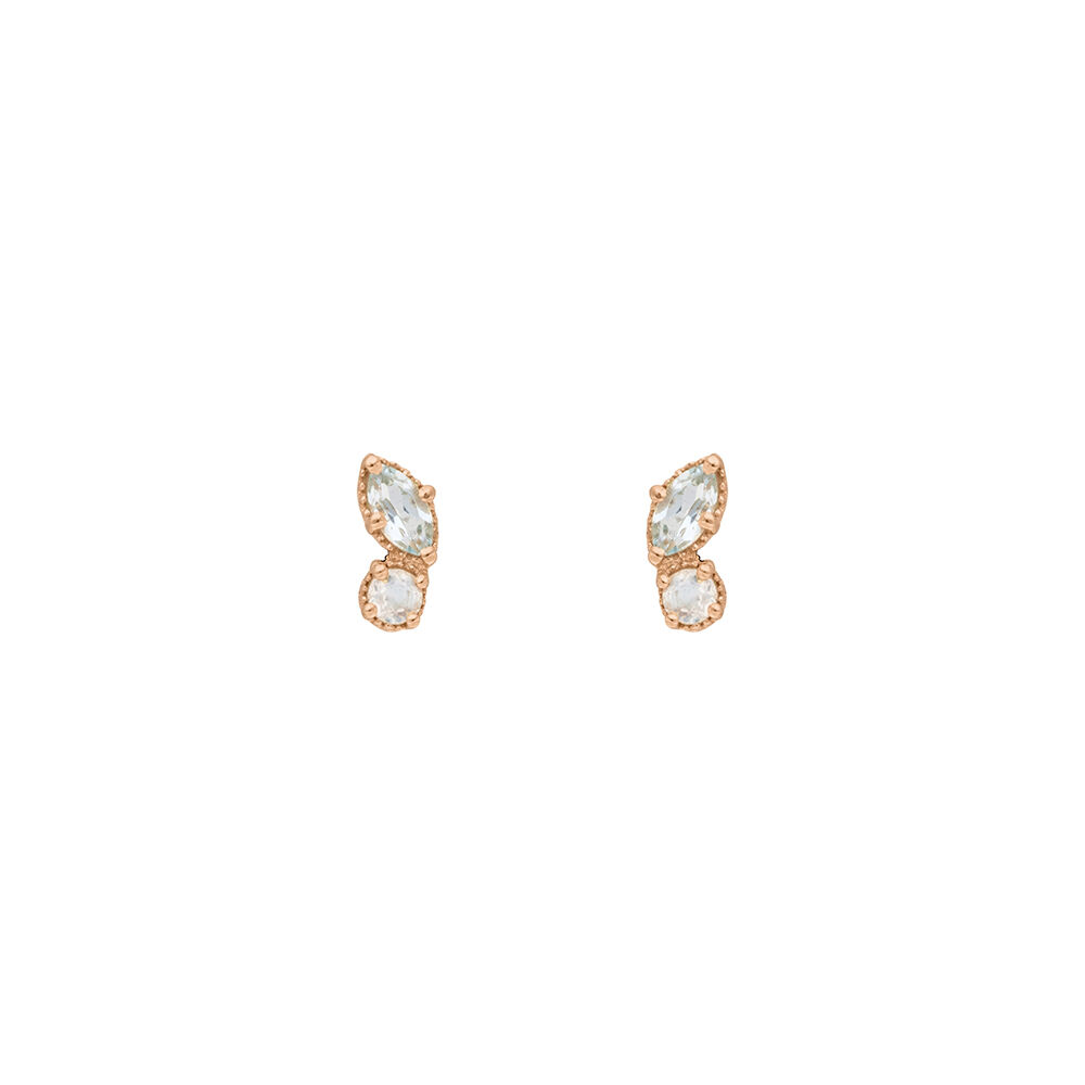 Ohrstecker Two Gems, Blauer Topas, 18 K Rosegold vergoldet Bild 2