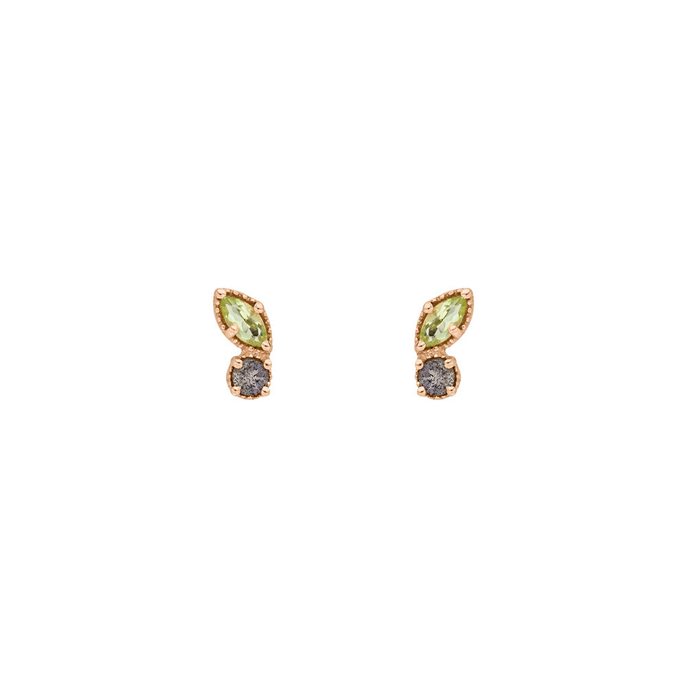 Ohrstecker Two Gems, Peridot, 18 K Rosegold vergoldet Bild 2