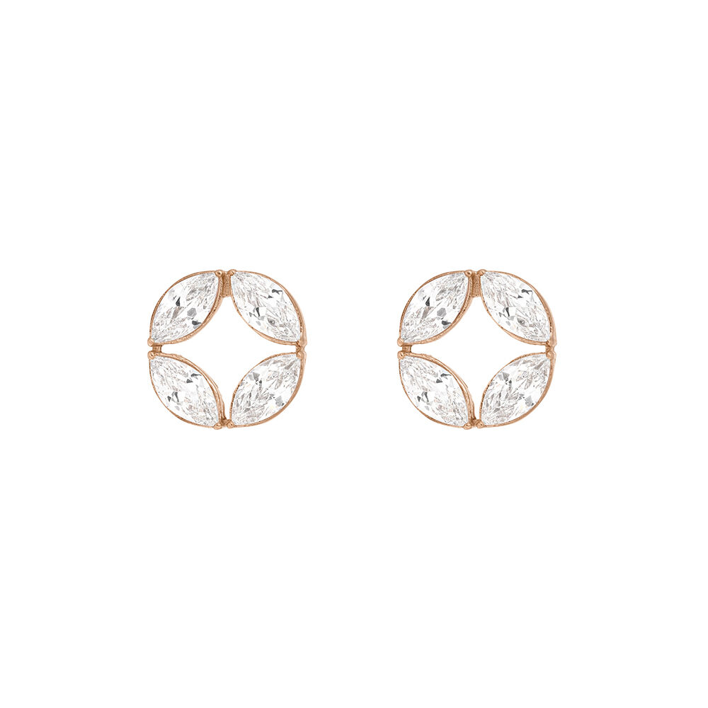 Ohrstecker Zirkonia Flower, 18 K Rosegold vergoldet Bild 2