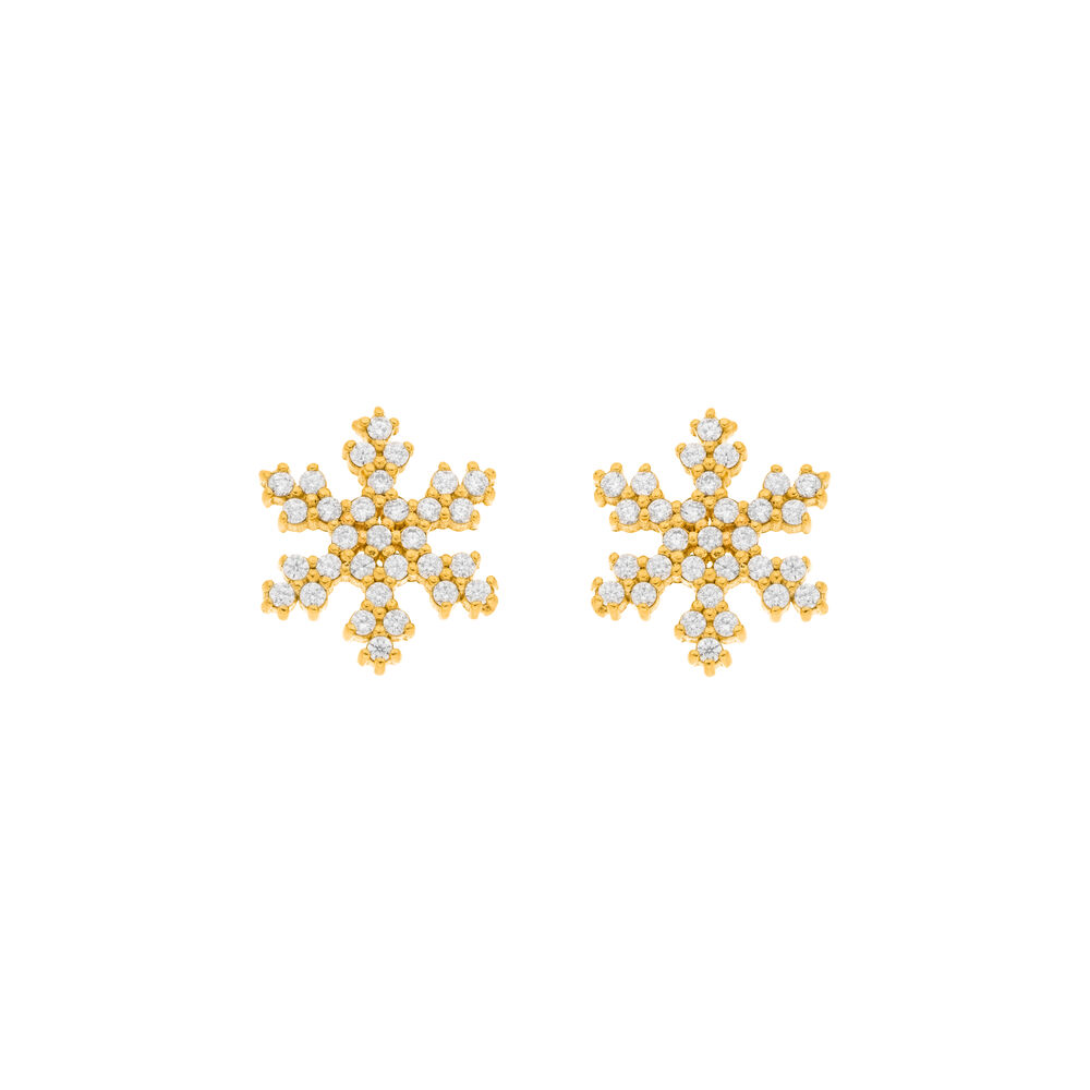 Ohrstecker Snowflake, 18 K Gelbgold vergoldet Bild 2