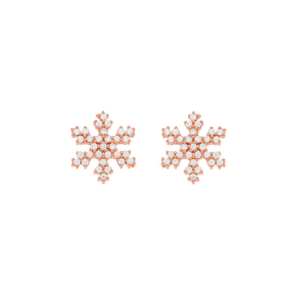 Ohrstecker Snowflake, 18 K Rosegold vergoldet Bild 2