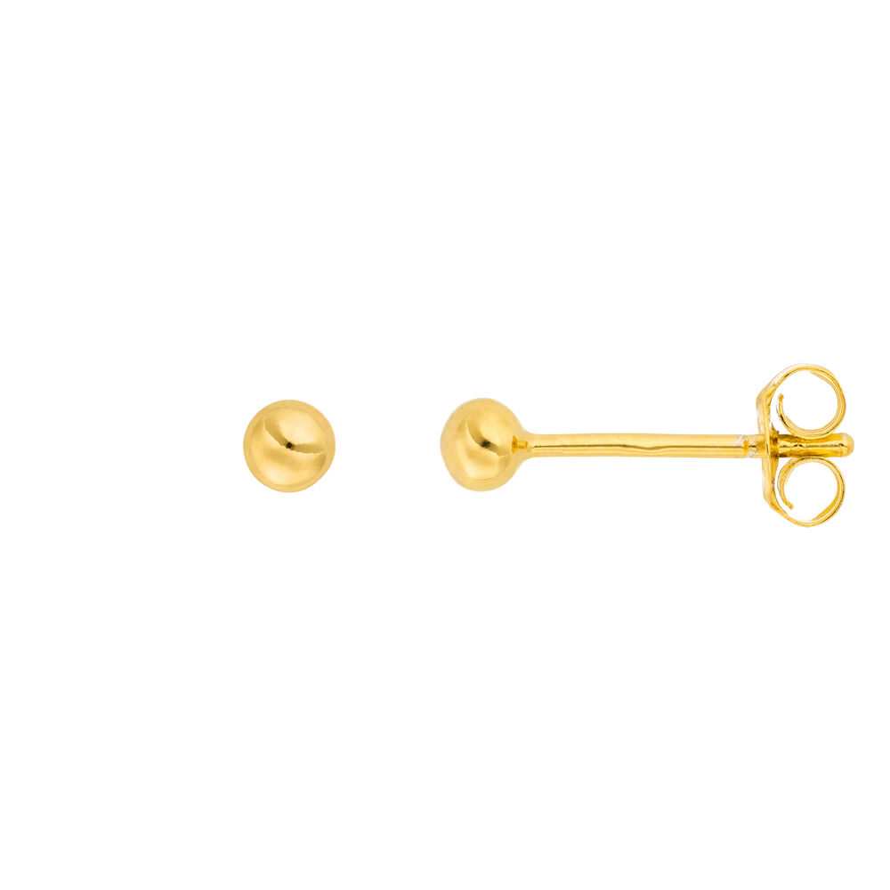 Kugelstecker Mini, 3 mm, 18 Karat Gelbgold vergoldet Bild 2