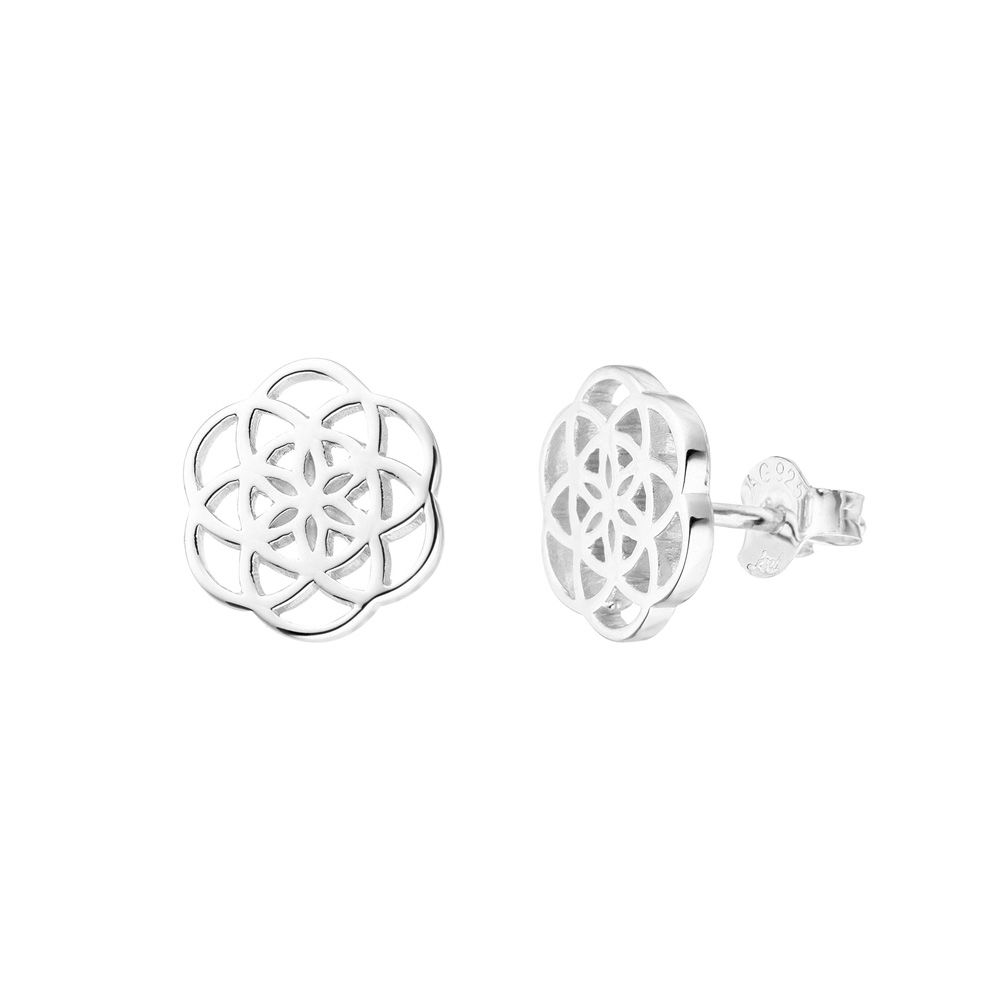 Ohrstecker Flower of Life, 925 Sterlingsilber Bild 2