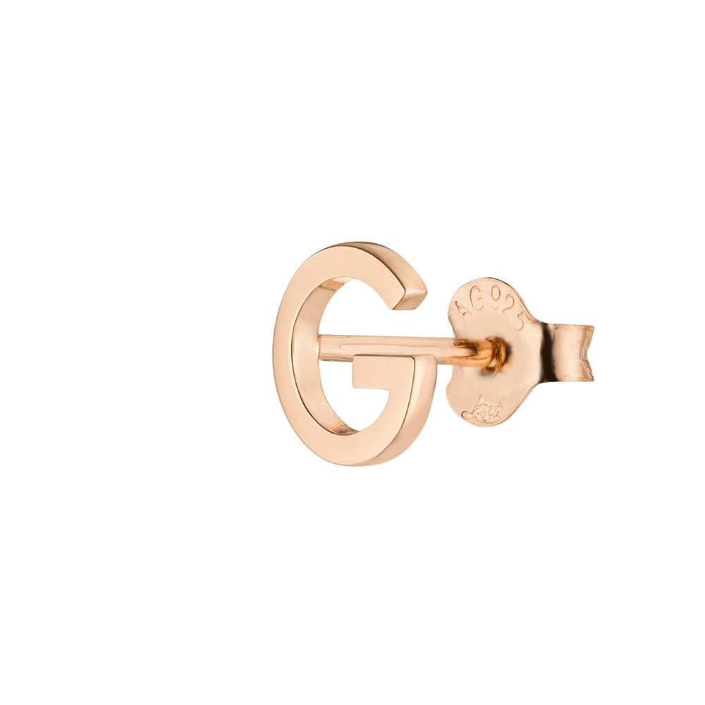 Buchstabenstecker, 18K Rosegold vergoldet, 1 Stck, G Bild 2