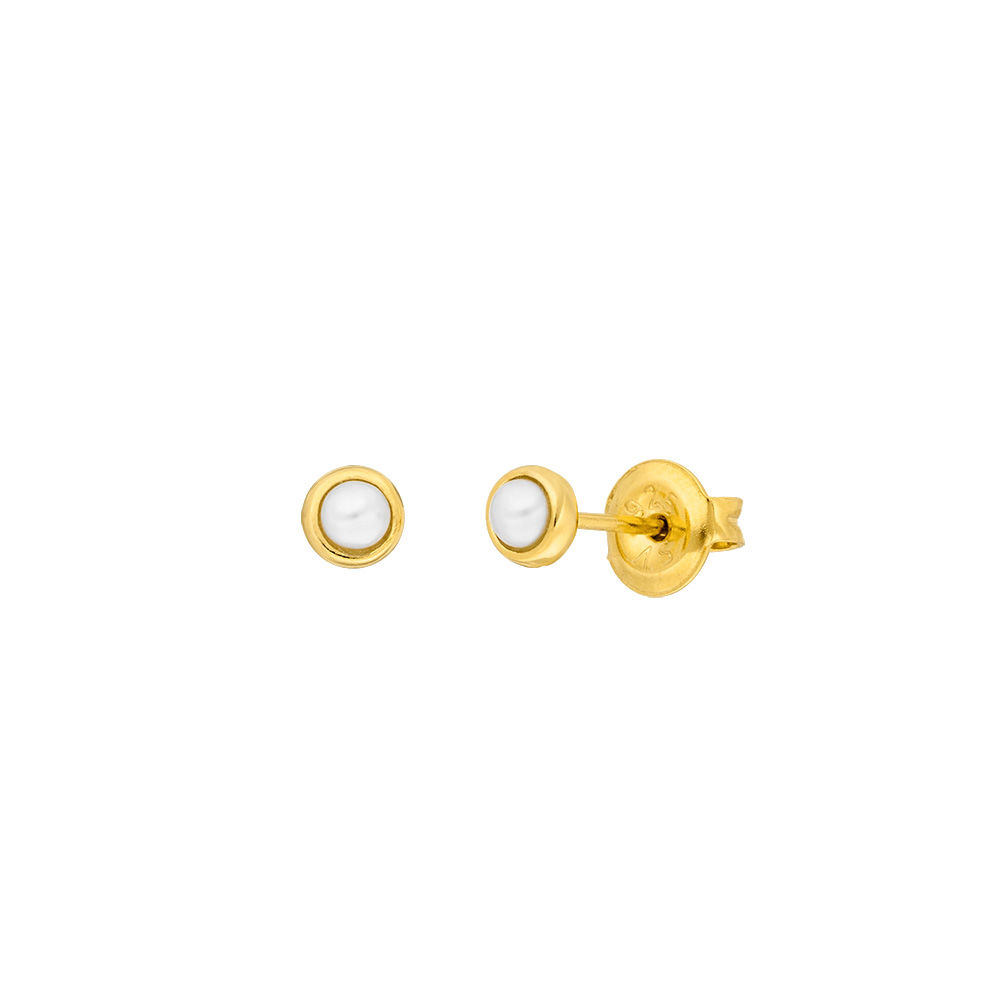 Ohrstecker Pure Perle, 3mm, 18 K Gelbgold vergoldet Bild 2