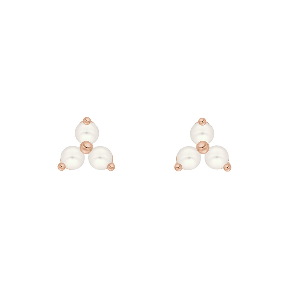 Ohrstecker Three Pearls, 18 Karat Rosegold vergoldet Bild 3