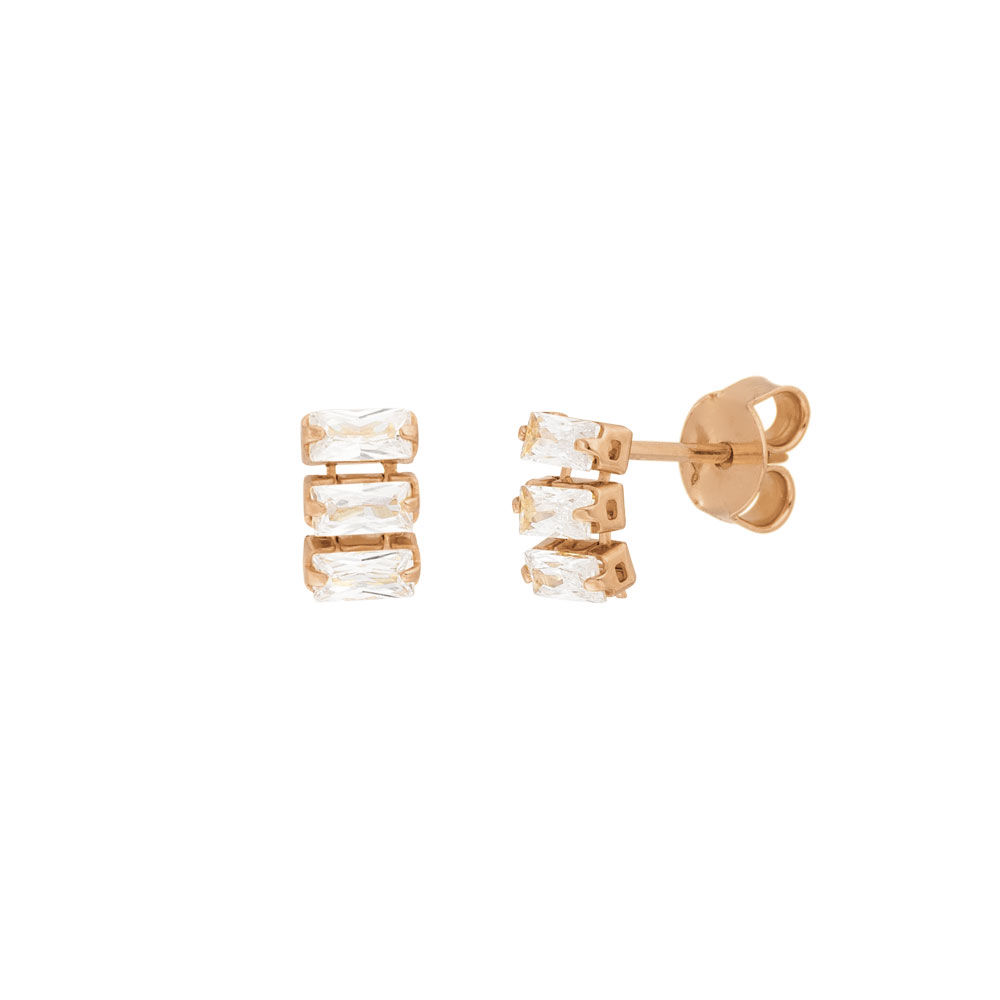 Ohrstecker ICE CUBE, Zirkonia, 18 K Rosegold vergoldet Bild 3