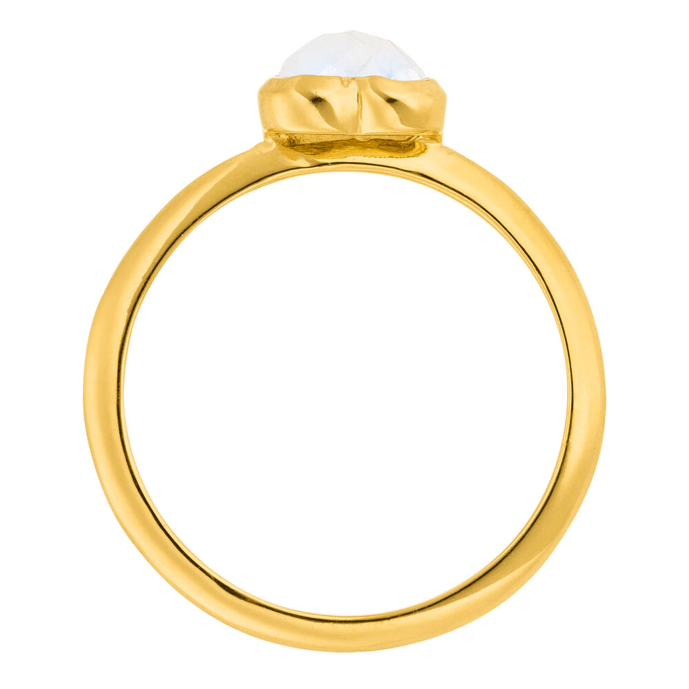 Ring VALENTINE, Mondstein, 18 Karat Gelbgold vergoldet, Gr.50 Bild 3