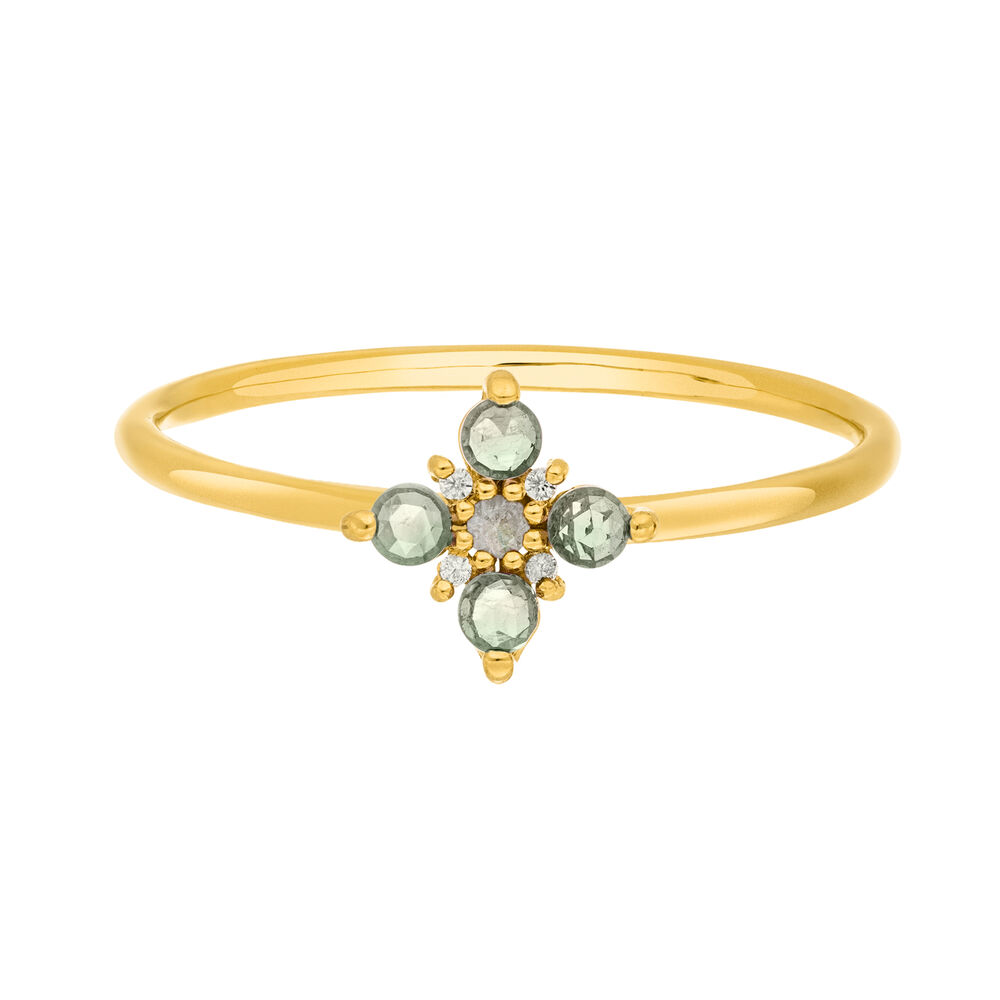Ring BLOOM, Labradorit/Aventurin, 18 Karat Gelbgold vergoldet Bild 3
