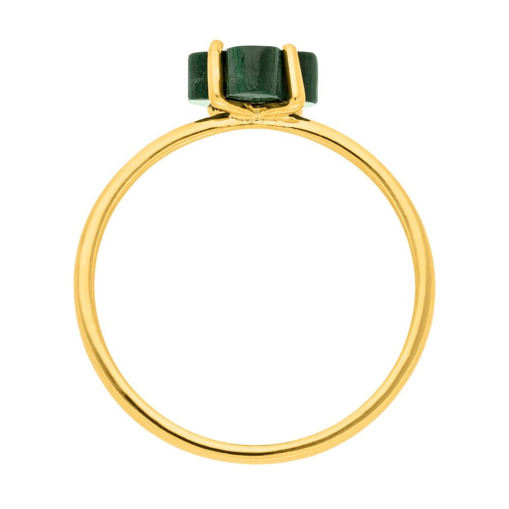 Ring Clover Gem, Malachit, 18 Karat Gelbgold vergoldet Bild 2
