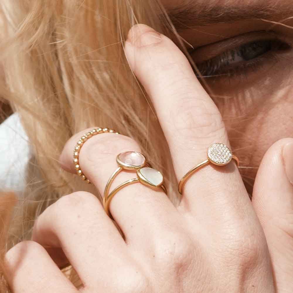 Ring Square, Howlite, 18 K Rosegold vergoldet Bild 2