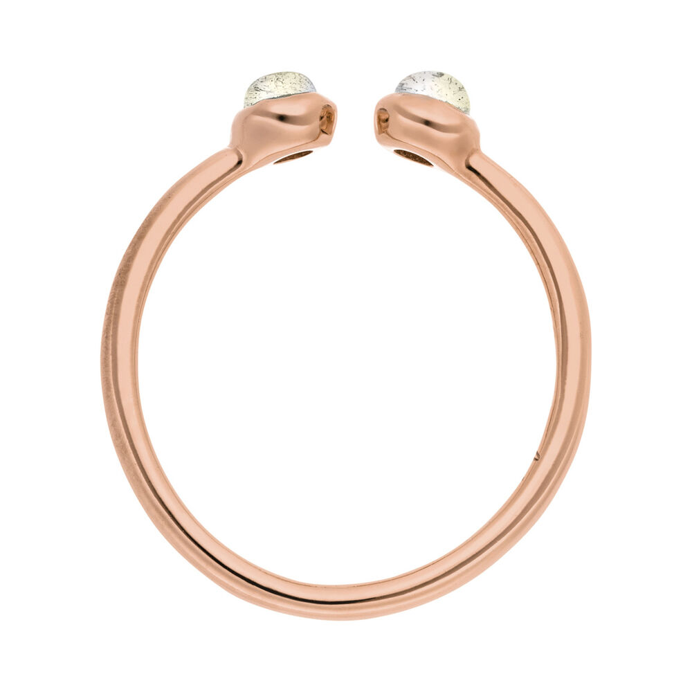 Silber Open Ring, Labradorit, Rosegold Bild 3