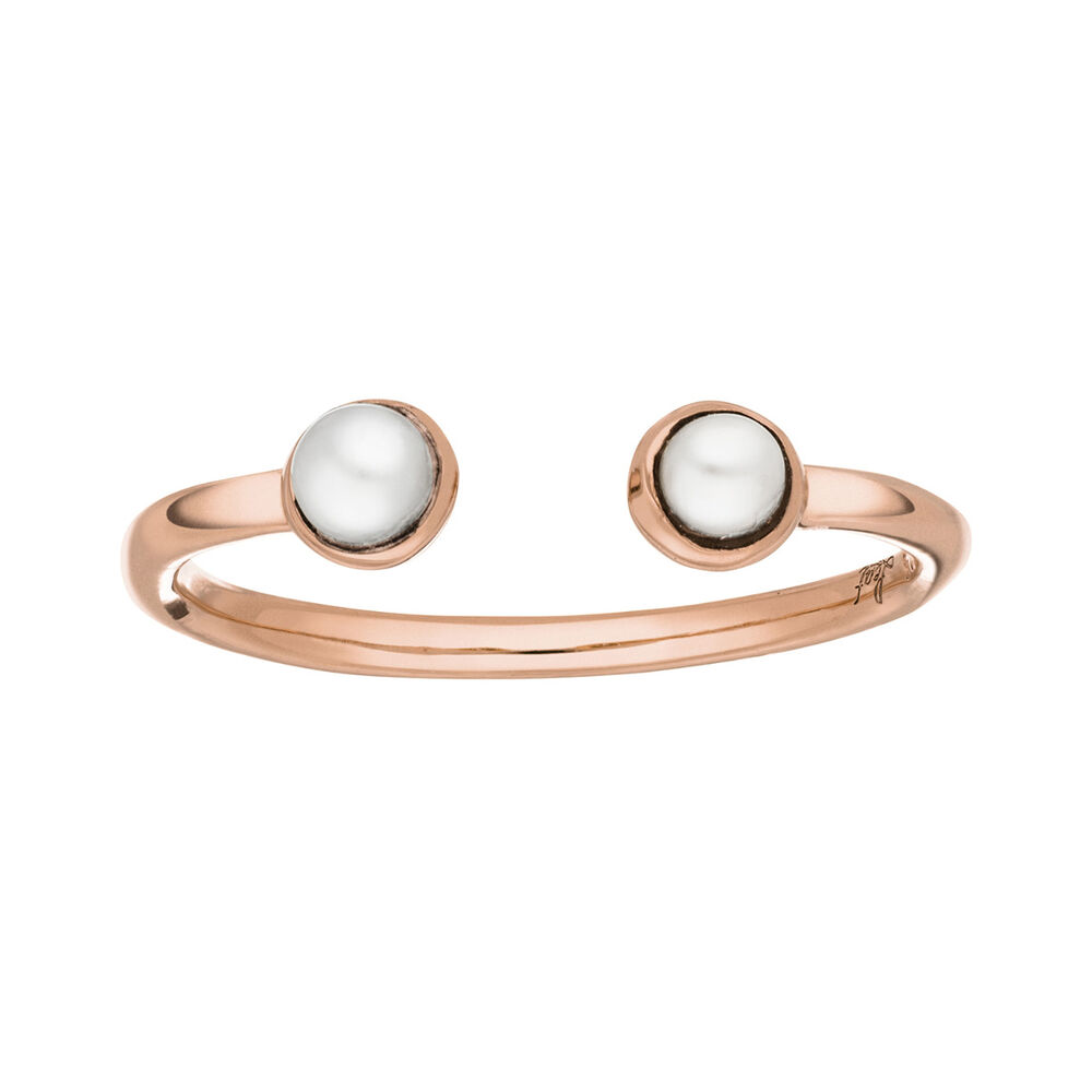 Silber Open Ring, Perle, Rosegold Bild 2