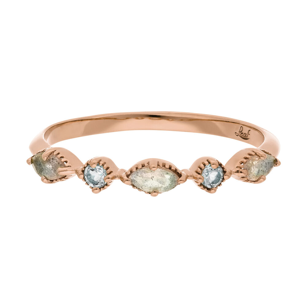 Silber Ring, Oval Gems, Rosegold Bild 2
