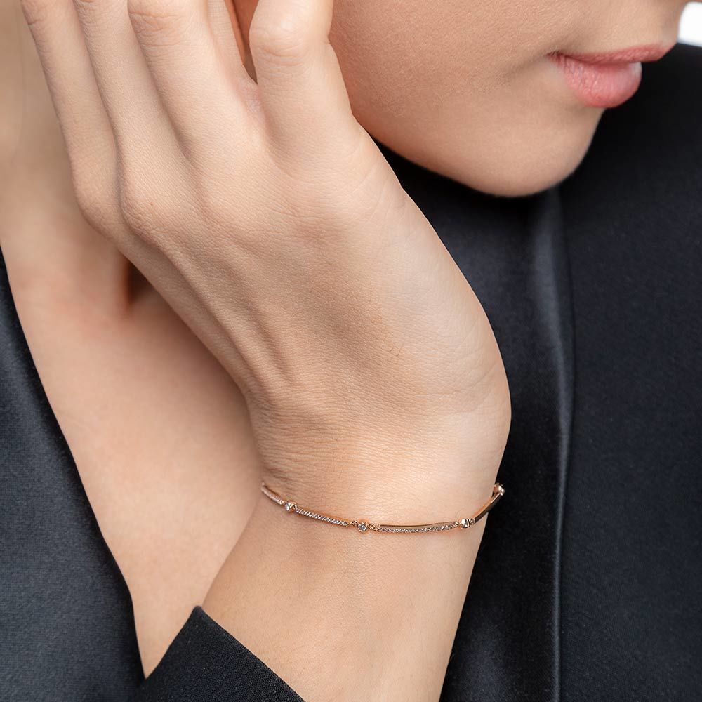 Armband Bar, 18 Karat Gelbgold, Diamanten Bild 2