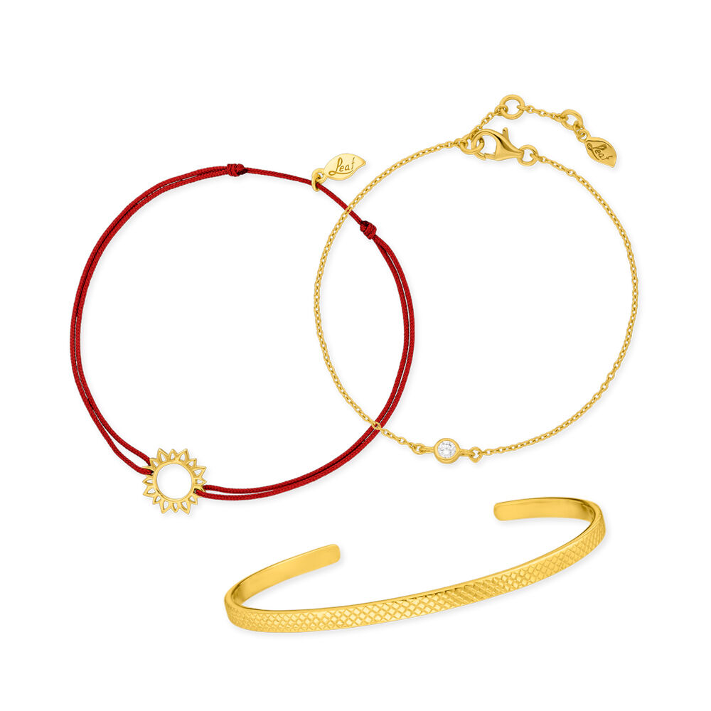 Bracelet Mix 3 er Set 18 K Gelbgold vergoldet