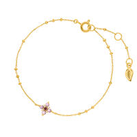 Armkette BLOOM, Amethyst/Rhodolith, 18 Karat Gelbgold vergoldet