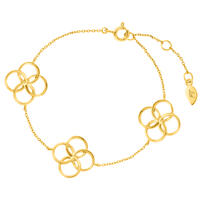 Armkette Clover Charm, gro, 18 K Gelbgold vergoldet