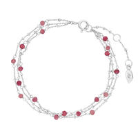 Armkette Flying Gems, 3-reihig, Rubin, 925 Sterlingsilber
