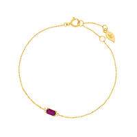 Armkette Rhodolith SQUARE, 14 Karat Gelbgold
