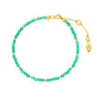 Armkette Serenity, Grner Achat, 18 K Gelbgold vergoldet