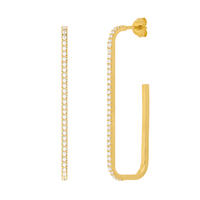 Creole Square mit Zirkonia, 18 K Gelbgold vergoldet