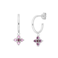 Creolen BLOOM, Amethyst/Rhodolith, 925 Sterlingsilber