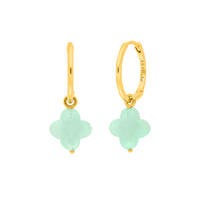 Creolen Clover Gem, Amazonit, 18 Karat Gelbgold vergoldet