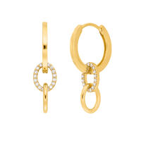 Creolen ETERNAL TOUCH, Diamanten, 14 Karat Gelbgold