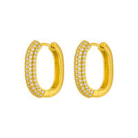 Creolen PAVE Wei, 18 Karat Gelbgold vergoldet