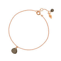 Armkette Heart Stone, Rauchquarz, 18 K Rosegold vergoldet