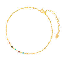 Fukette Multi Gems, 18 Karat Gelbgold vergoldet