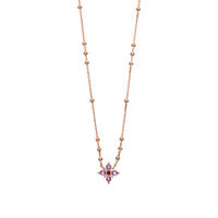 Halskette BLOOM, Amethyst/Rhodolith, 18 Karat Rosegold vergoldet