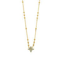 Halskette BLOOM, Labradorit/Aventurin, 18 Karat Gelbgold vergoldet