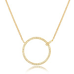 Halskette Circle Groß mit Diamanten, 18 K Gelbgold