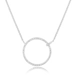 Halskette Circle Groß mit Diamanten, 18 K Weißgold