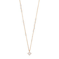 Halskette Flying Gems, Perle/Rosenquarz, 18 K Rosegold vergoldet