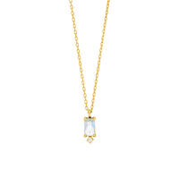 Halskette Mondstein SQUARE, 14 Karat Gelbgold