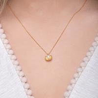 Halskette Muschel mit Perle, 18 K Gelbgold vergoldet