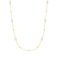 Halskette Perlen Basic, 18 K Gelbgold vergoldet
