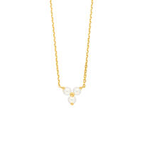 Halskette Three Pearls, 18 Karat Gelbgold vergoldet