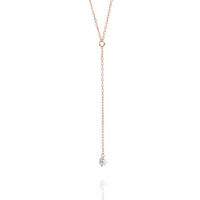 Halskette Y-Pure Diamant, 18K Rosegold