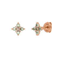 Ohrstecker BLOOM, Labradorit/Aventurin, 18 Karat Rosegold vergoldet