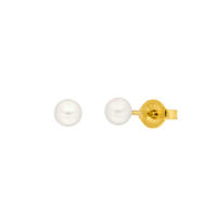 Ohrstecker Perle, 4mm, 14 K Gelbgold